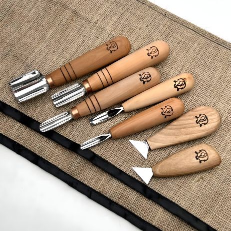 Набір стамесок АЮ-STRYI Profi для геометричного різьблення по дереву, 7 шт