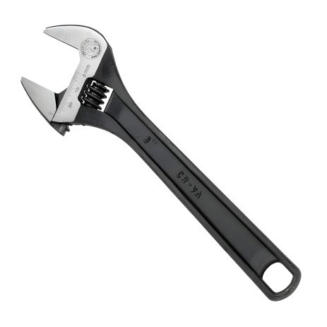 Разводной ключ, 200 мм, Cr-V, черный, фосфатированный INTERTOOL XT-0058