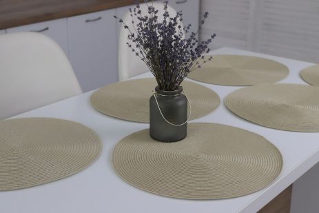 Круглі сервірувальні килимки (набір 6 шт. одного кольору) Beige