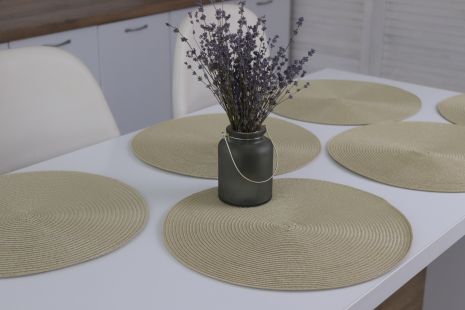 Круглі сервірувальні килимки (набір 6 шт. одного кольору) Beige