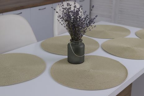 Сервірувальні килимки круглі (набір 6 шт. одного кольору) beige