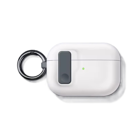 Чохол для AirPods 4 білий з кільцем та замком, PVC White