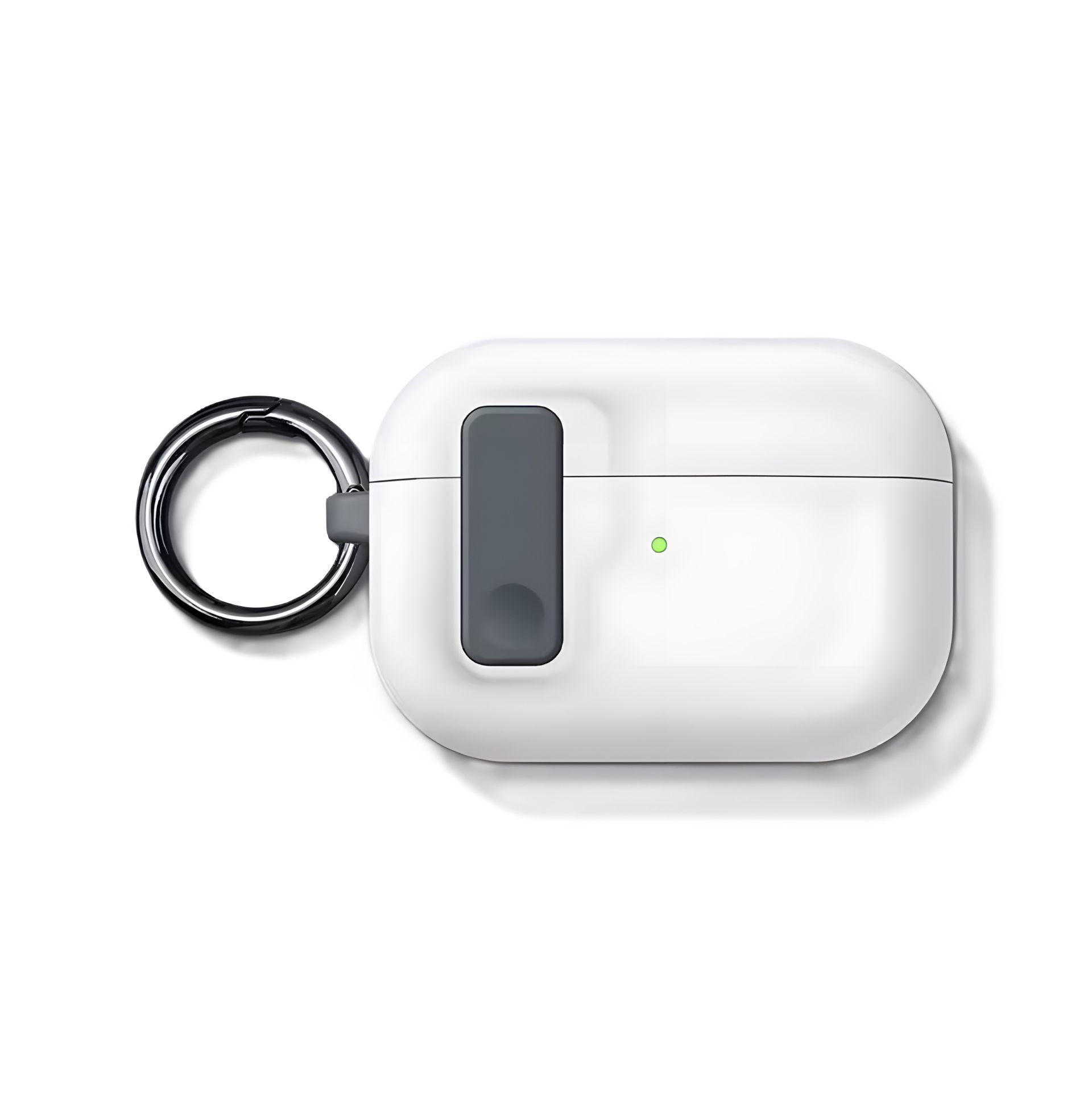 Чехол для AirPods 4 белый с кольцом и замком, PVC White Чехол для AirPods 4 белый с кольцом и замком, PVC White