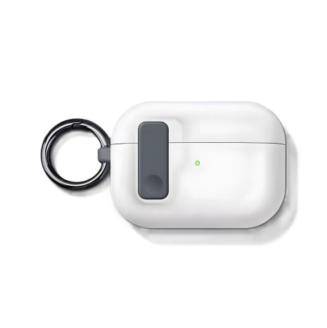 Чохол AirPods 4 з кільцем та замком, White, PVC Чохол AirPods 4 з кільцем та замком, White, PVC