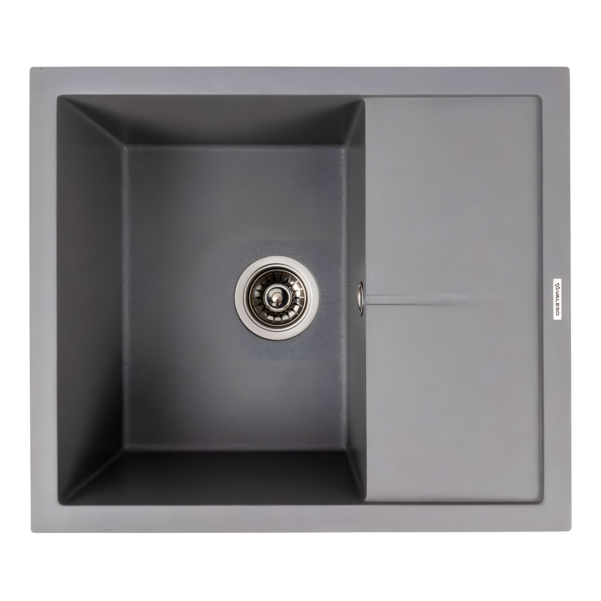 Кухонная гранитная мойка Valeso 5850 REYNA матовая с сушкой - серый муссон Кухонная гранитная мойка Valeso 5850 REYNA матовая с сушкой - серый муссон