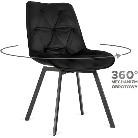 Поворотный стул марко, черный велюр Поворотный стул марко, черный велюр