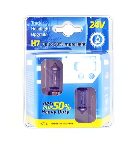 Автолампа H7 PLUS 80% 24V 70W PX26D, упаковка 2шт, BOSMA (9730) з підвищеною яскравістю