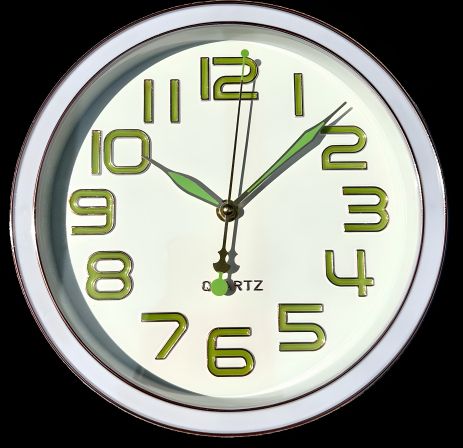 Настенные бесшумные часы (25 см) Ph-03-W QUARTZ белые