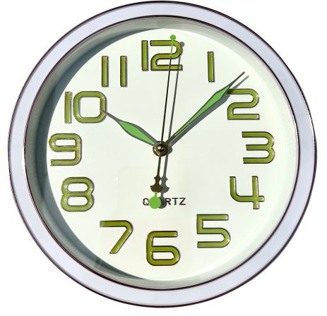 Настінний годинник Безшумний (25 см) Ph-03-W QUARTZ білий