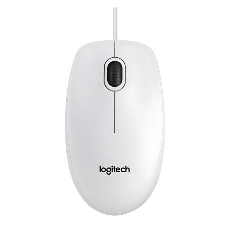 Оптична дротова миша Logitech B100, 1000DPI, USB, 1.8m, біла (910-003360)