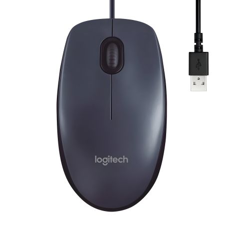 Дротова миша Logitech B100, Optical Mouse, 1000DPI, USB, 1.8m, чорна (910-003357)
