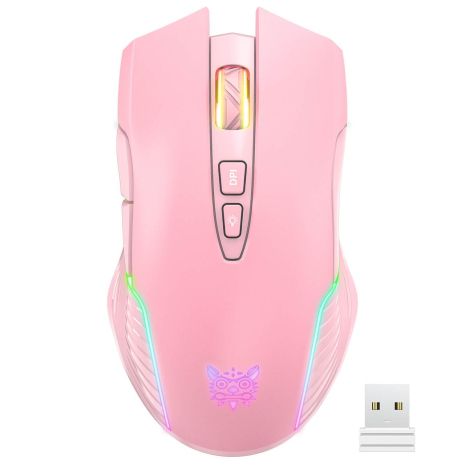 Миша ONIKUMA Gaming wireless CW905 RGB, 2.4G, 600-6400DPI, 700mAh, 48h, pink Миша ONIKUMA Gaming wireless CW905 RGB, 2.4G, 600-6400DPI, 700mAh, 48h, pink