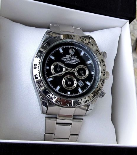 Мегакрутий Чоловічий кварцовий годинник Rolех Daytоnа срібний колір