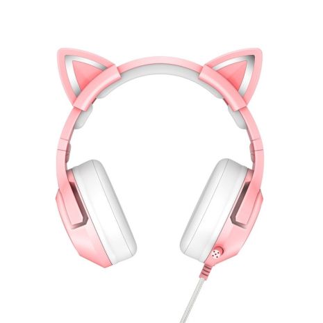 Дротова ігрова гарнітура ONIKUMA Gaming CAT with LED K9, USB, 3.5mm, 2.2m, pink Дротова ігрова гарнітура ONIKUMA Gaming CAT with LED K9, USB, 3.5mm, 2.2m, pink