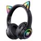 Накладні навушники ONIKUMA Bluetooth Gaming CAT with LED B90, 800mAh, BT5.0, AUX, 800mAh, 15h, black Накладні навушники ONIKUMA Bluetooth Gaming CAT with LED B90, 800mAh, BT5.0, AUX, 800mAh, 15h, black