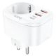 Мережевий зарядний пристрій перехідник Hoco NS3, USB, 2 Type-C, QC, PD, 20W, 1 розетка, 4000W, білий Мережевий зарядний пристрій перехідник Hoco NS3, USB, 2 Type-C, QC, PD, 20W, 1 розетка, 4000W, білий