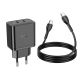Сетевое зарядное устройство Hoco N35 2 Type-C PD 45W черное + кабель Type-C to Type-C