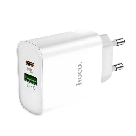 Сетевое зарядное устройство Hoco C80A USB/Type-C QC PD белое Сетевое зарядное устройство Hoco C80A USB/Type-C QC PD белое