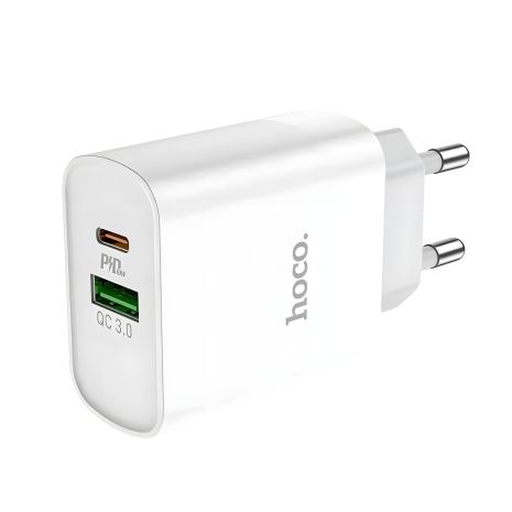 Зарядний пристрій Hoco C80A USB/Type-C QC PD білий