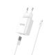 Мережевий зарядний пристрій Hoco C62A на 2 USB, білий, з кабелем USB to Lightning Мережевий зарядний пристрій Hoco C62A на 2 USB, білий, з кабелем USB to Lightning