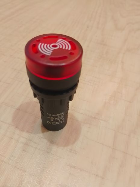 Звуковий сигналізатор з червоною лампою 12v Звуковий сигналізатор з червоною лампою 12v