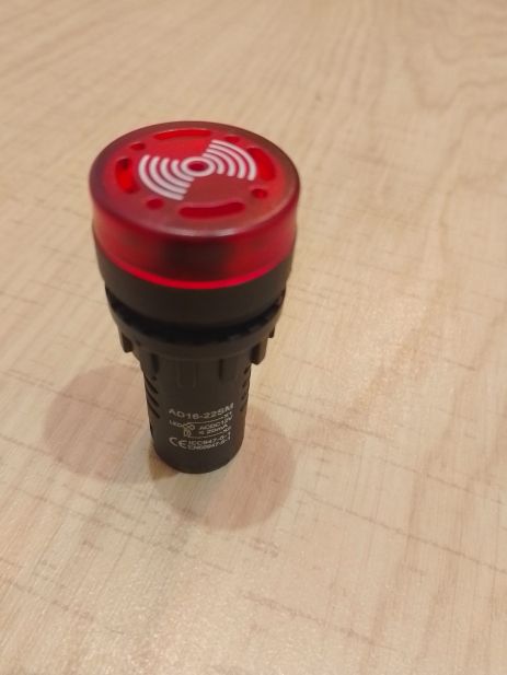 Звуковий сигналізатор зумер сигнальна лампа червона 12v Звуковий сигналізатор зумер сигнальна лампа червона 12v
