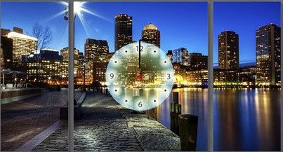 Модульна картина з годинником на замовлення [Полотно на підрамнику, Відкрито]