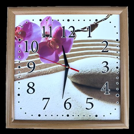 Бренд-годинник настінний із символікою, логотипом "Промо" (30 cм) під замовлення квадратний [ДВП Відкритий] (від 20 шт.)