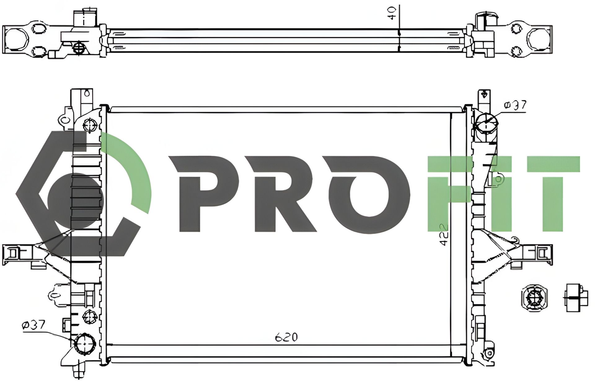 Радиатор двигателя для VOLVO XC70, PROFIT (17400702) Радиатор двигателя для VOLVO XC70, PROFIT (17400702)