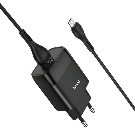 Зарядний пристрій Hoco C72Q Glorious, QC3.0, кабель MicroUSB, Black Зарядний пристрій Hoco C72Q Glorious, QC3.0, кабель MicroUSB, Black