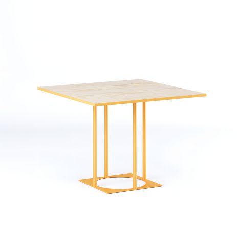 Стіл Avangard SQ 90 жовтий Ral 1034 / CLEAF Millennium S083 Пудра - Меблі Стіл Avangard SQ 90 жовтий Ral 1034 / CLEAF Millennium S083 Пудра - Меблі