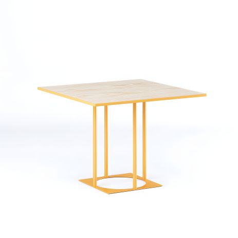 Стіл Avangard SQ 90 жовтий Ral 1034 / CLEAF Millennium S083 Пудра - Меблі