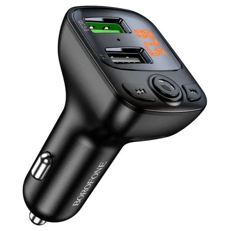 Автомобильное зарядное устройство Borofone BC41 2 USB QC c FM-модулятором черное Автомобильное зарядное устройство Borofone BC41 2 USB QC c FM-модулятором черное