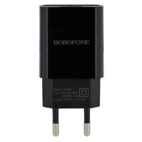 Зарядное устройство Borofone BA20A 2,1A Black
