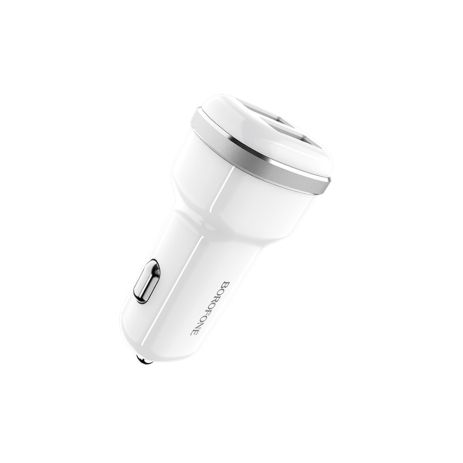 Автомобільний зарядний пристрій Borofone BZ13, 2 USB, білий