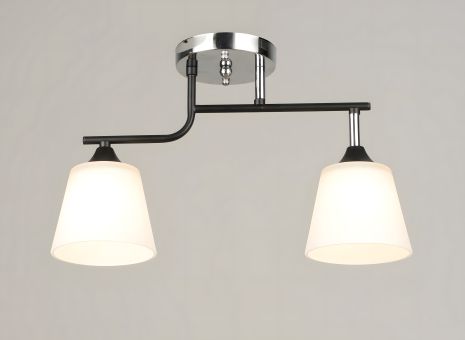 Стельова люстра на 2 плафони VALESO K2311/2, чорний/хром