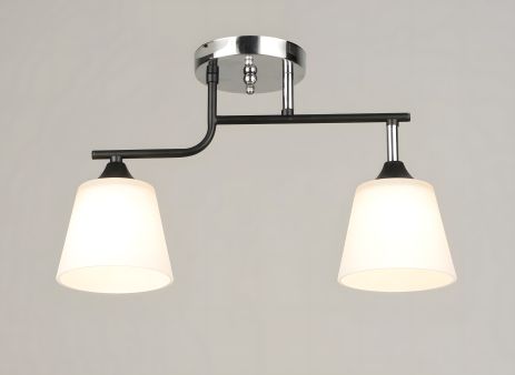 Стельова люстра на 2 плафони VALESO K2311/2, чорний/хром