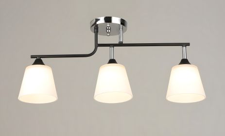 Чорна/хромова стельова люстра на 3 плафони VALESO K2311/3 Чорна/хромова стельова люстра на 3 плафони VALESO K2311/3