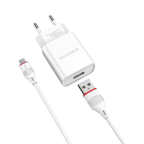 Зарядное устройство Borofone BA20A Micro 1USB 2.1A White