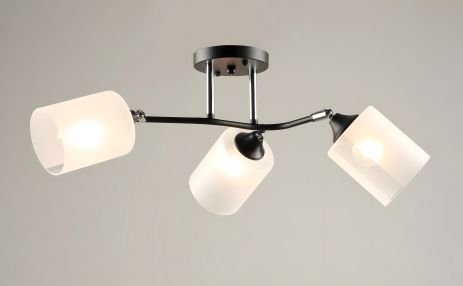 Люстра потолочная на 3 плафона VALESO K2316/3, черный/хром (E27) (люстра 3П)