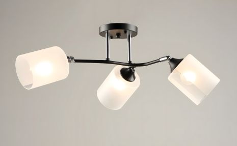 Стельова люстра VALESO на 3 плафони (чорний/хром) K2316/3, Е27