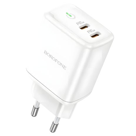 Зарядное Устройство Borofone BN9 Reacher PD/QC (2 USB-C) 35W Белое Зарядное Устройство Borofone BN9 Reacher PD/QC (2 USB-C) 35W Белое
