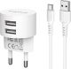 Мережевий зарядний пристрій Borofone BA23A, 2 USB, 2.4А, білий, кабель USB to Type-C Мережевий зарядний пристрій Borofone BA23A, 2 USB, 2.4А, білий, кабель USB to Type-C