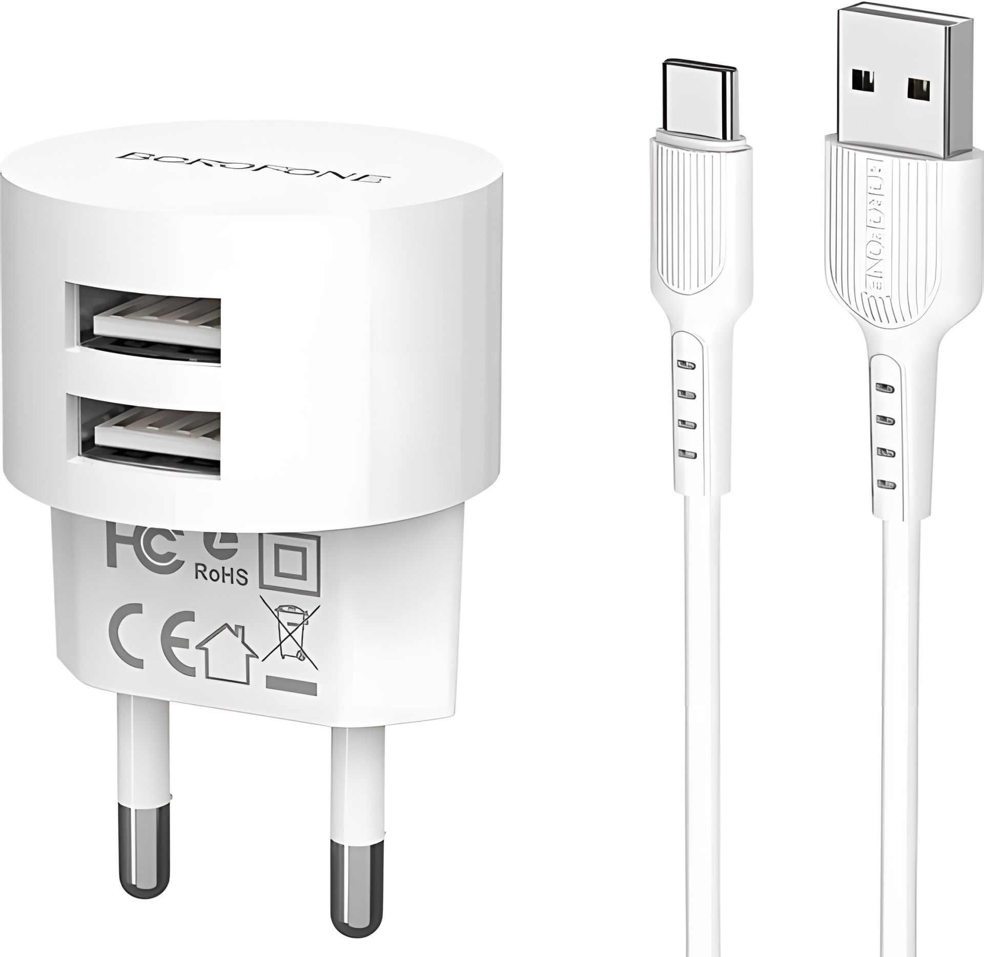 ΠΠ°ΡΡΠ΄Π½ΠΈΠΉ ΠΏΡΠΈΡΡΡΡΠΉ Borofone BA23A 2 USB 2.4Π, Π±ΡΠ»ΠΈΠΉ Π· ΠΊΠ°Π±Π΅Π»Π΅ΠΌ USB to Type-C ΠΠ°ΡΡΠ΄Π½ΠΈΠΉ ΠΏΡΠΈΡΡΡΡΠΉ Borofone BA23A 2 USB 2.4Π, Π±ΡΠ»ΠΈΠΉ Π· ΠΊΠ°Π±Π΅Π»Π΅ΠΌ USB to Type-C