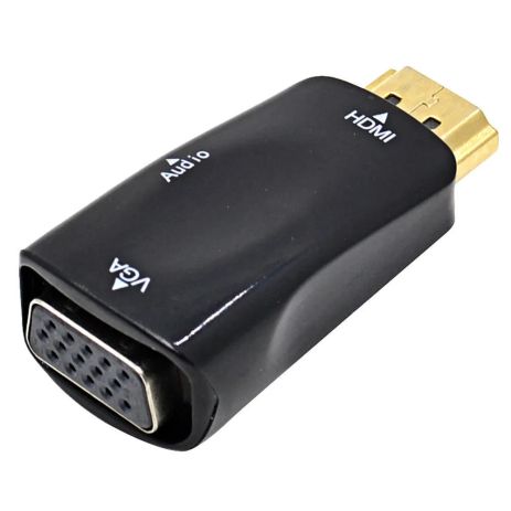 Адаптер перехідник HDMI - VGA (F) + AUX (3.5) чорний