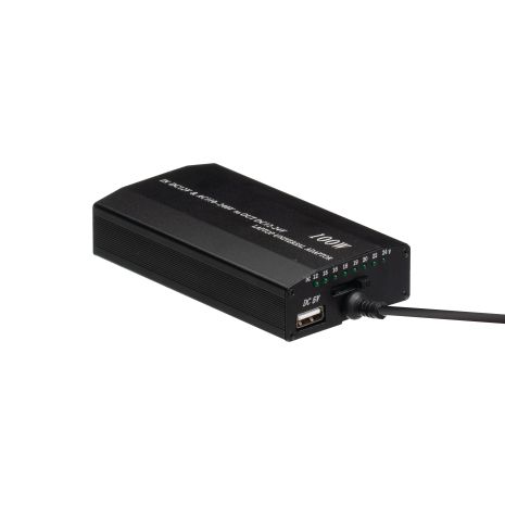 Універсальний зарядний пристрій для ноутбука 100w 8 Pin + Авто Адаптер Чорний Універсальний зарядний пристрій для ноутбука 100w 8 Pin + Авто Адаптер Чорний