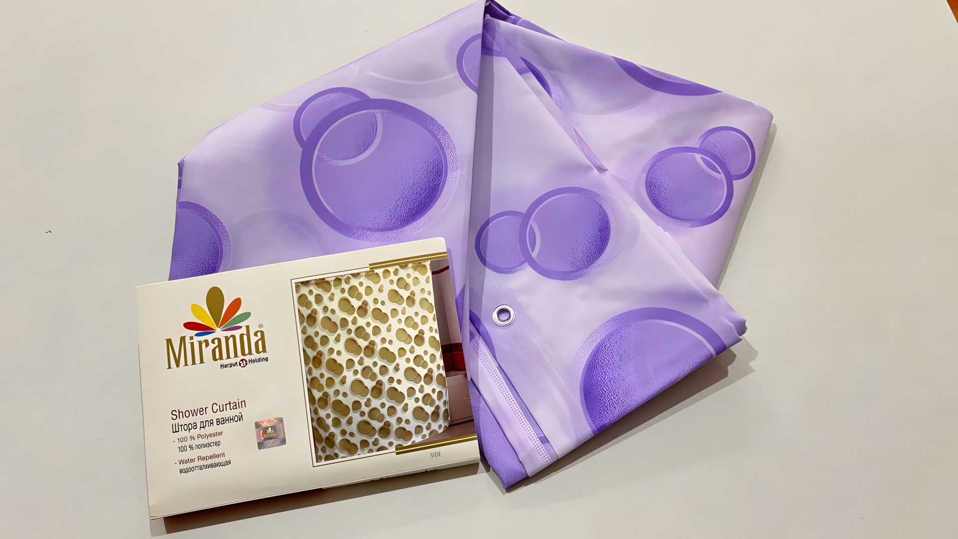 Фиолетовая боковая миранда 180*200 см для ванной комнаты Фиолетовая боковая миранда 180*200 см для ванной комнаты