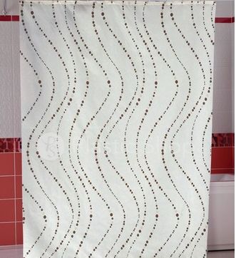 Шторка для ванної кімнати Miranda Wavy black&white 180*200 cм Шторка для ванної кімнати Miranda Wavy black&white 180*200 cм