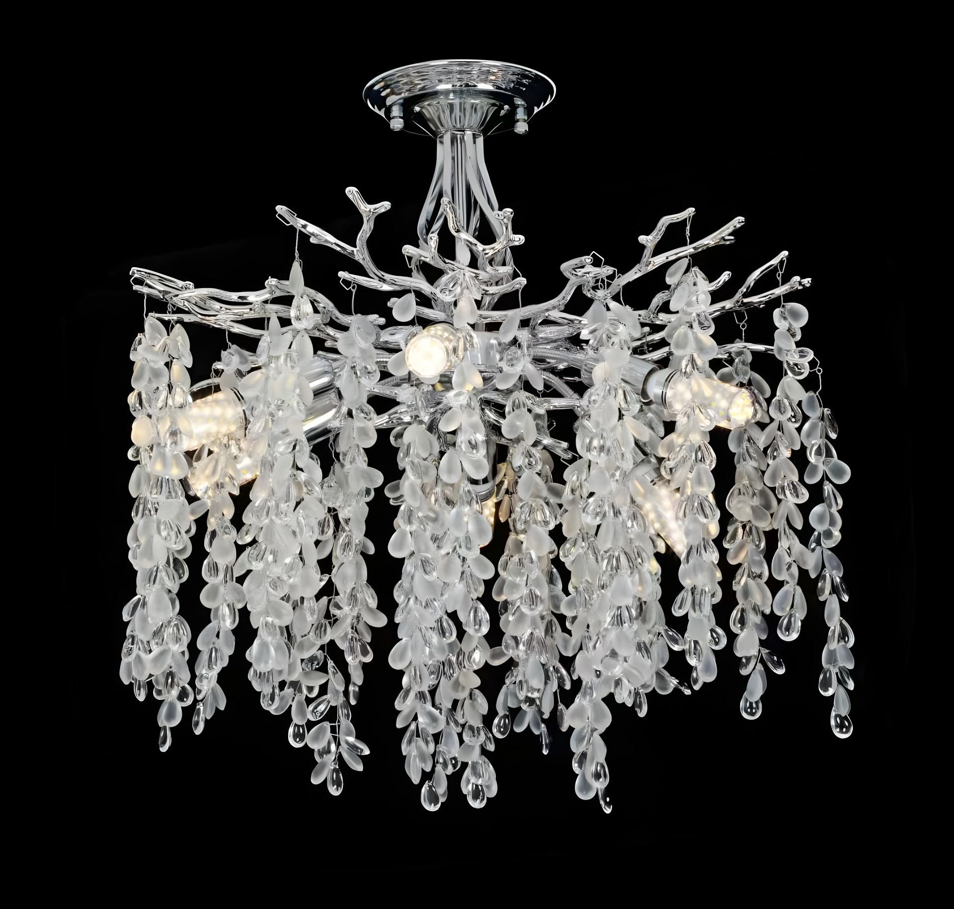 Люстра стельова кришталева VALESO C33008-460 хром на 6 ламп E14 для елегантного освітлення Люстра стельова кришталева VALESO C33008-460 хром на 6 ламп E14 для елегантного освітлення