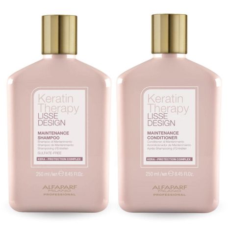 Набір Alfaparf Milano DUO Lisse Design Keratin Therapy шампунь і кондиціонер для блиску та шовковистості волосся, 2x250 мл Набір Alfaparf Milano DUO Lisse Design Keratin Therapy шампунь і кондиціонер для блиску та шовковистості волосся, 2x250 мл